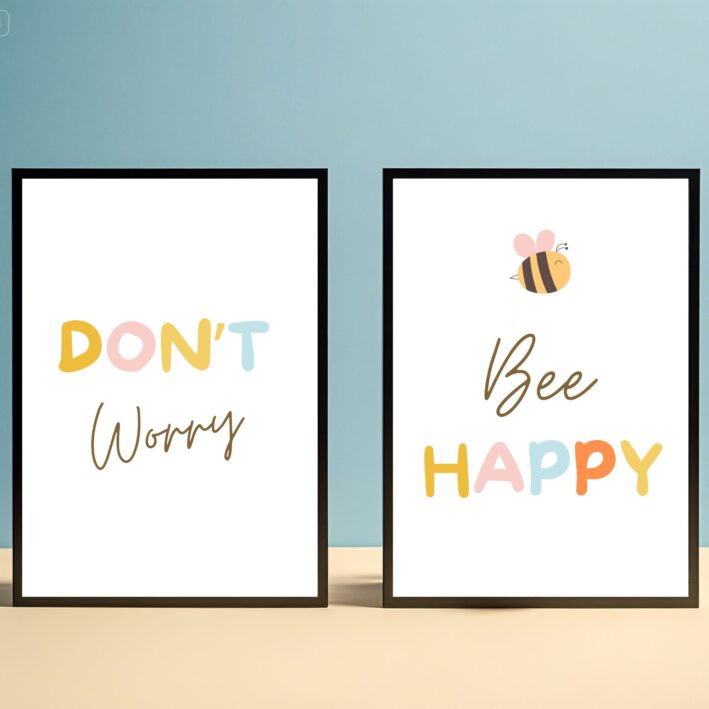 Arte para Quadro – Bee Happy