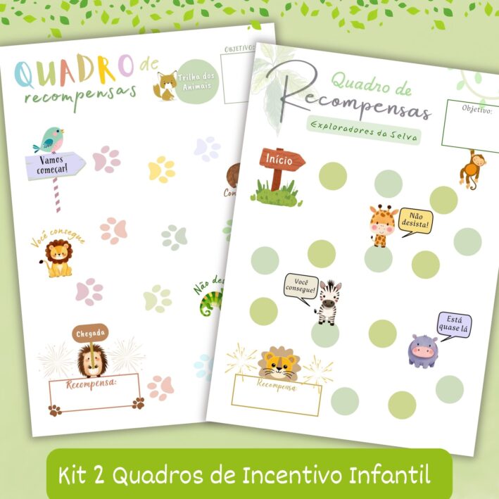 Quadros de Recompensas - Animais da Floresta