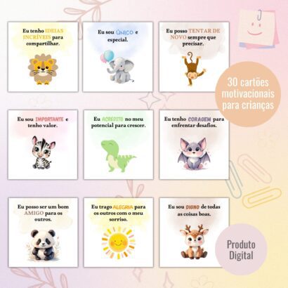30 Cartões de Mensagens Motivacionais