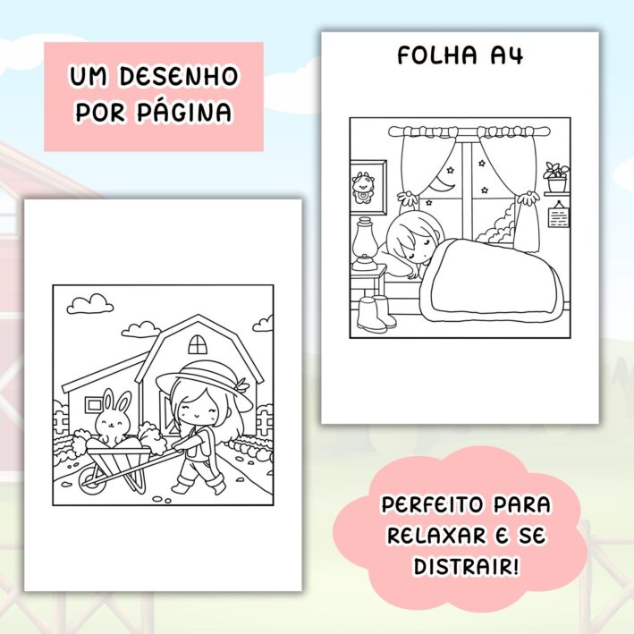 Páginas para Colorir - Pequenas Fazendeiras - Imagem 4