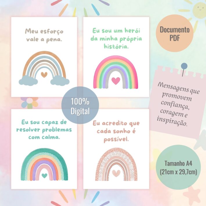 42 Cartões Motivacionais - Arco-Íris - Imagem 2