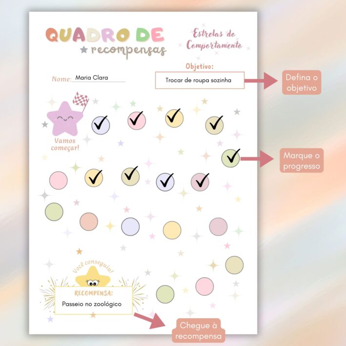 Quadros de Recompensas - Estrelas e Flores - Imagem 4