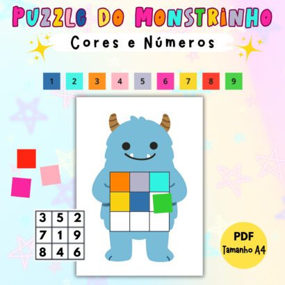 Puzzle do Monstrinho – Cores e Números